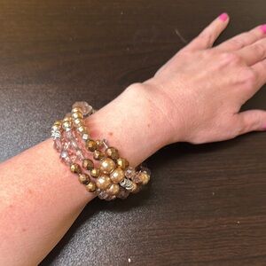 Elegant Gold and Silver Beaded Bracelet